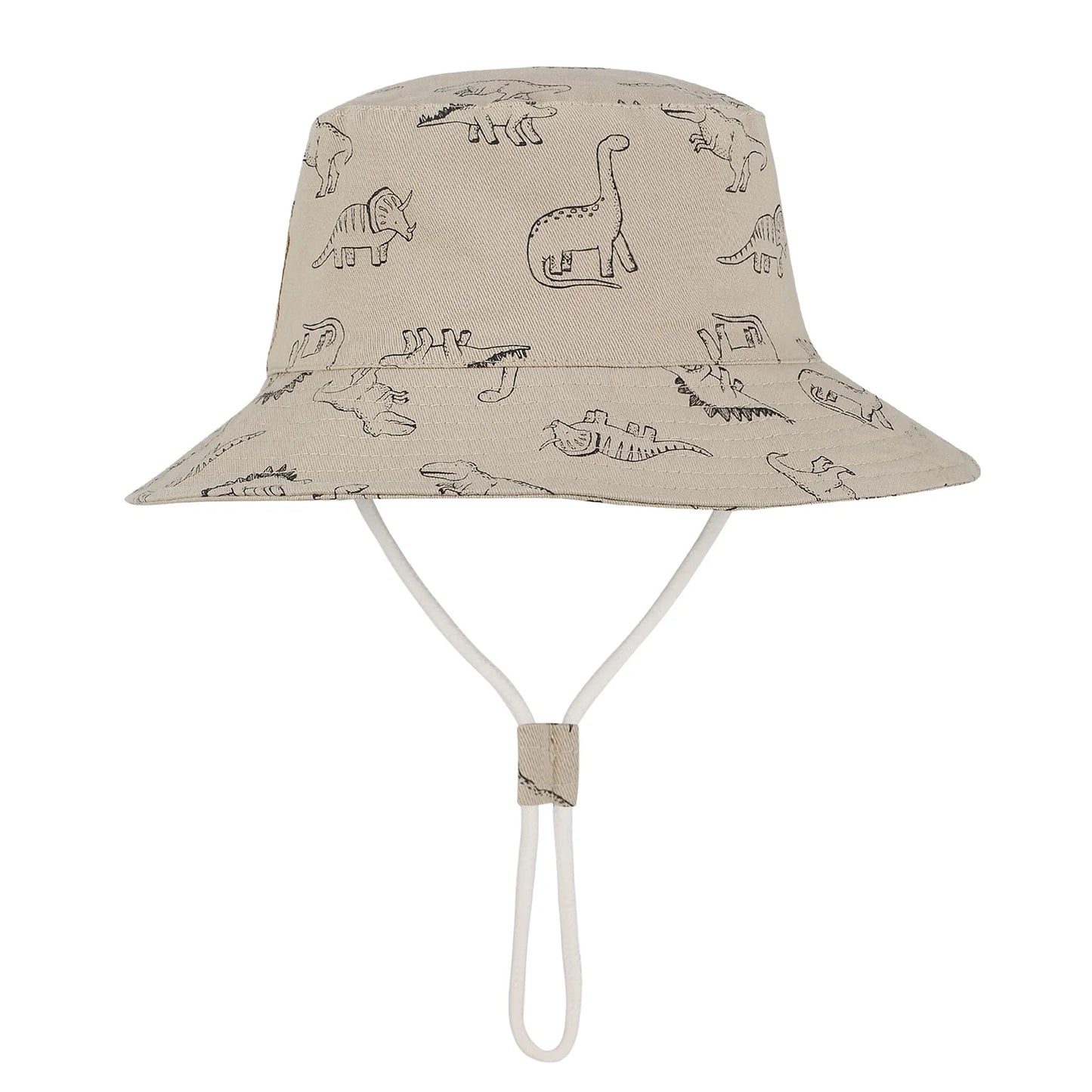 Baby Sun Hat UPF 50+ Sun Protection Summer Beach Hat Cute Baby Bucket Hat Wide Brim Toddler Sun Hats for Boys Girls Khaki Dinosaur M